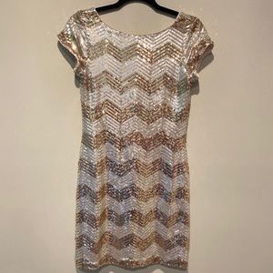 Mixed Metallic Sequin Party Dress